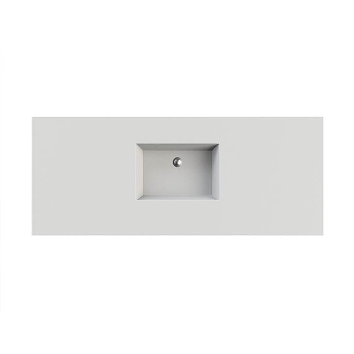 SPS Companies, Inc.MTI BathsPetra 2 Sculpturestone Counter Sink Double Bowl Up To 68'' - Matte Biscuit