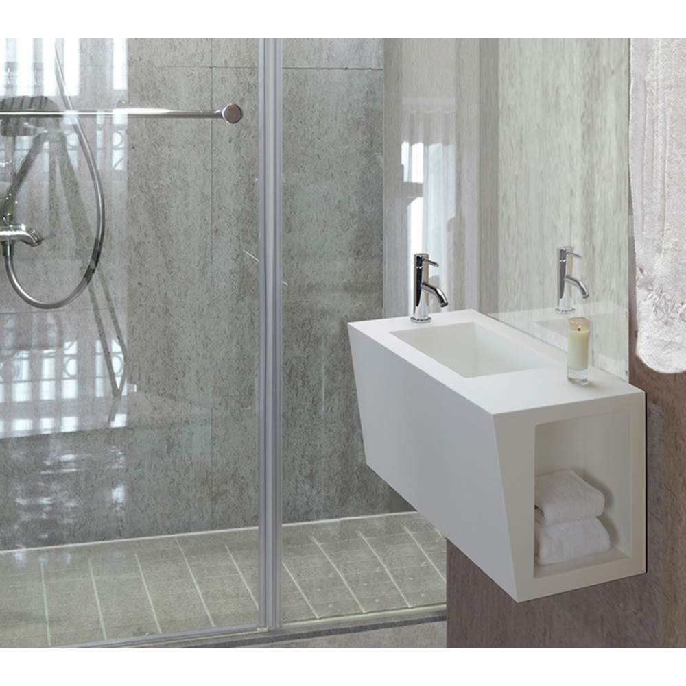 MTI Baths Wall Mount Bathroom Sinks item VSWM2412-BI-GL-LH