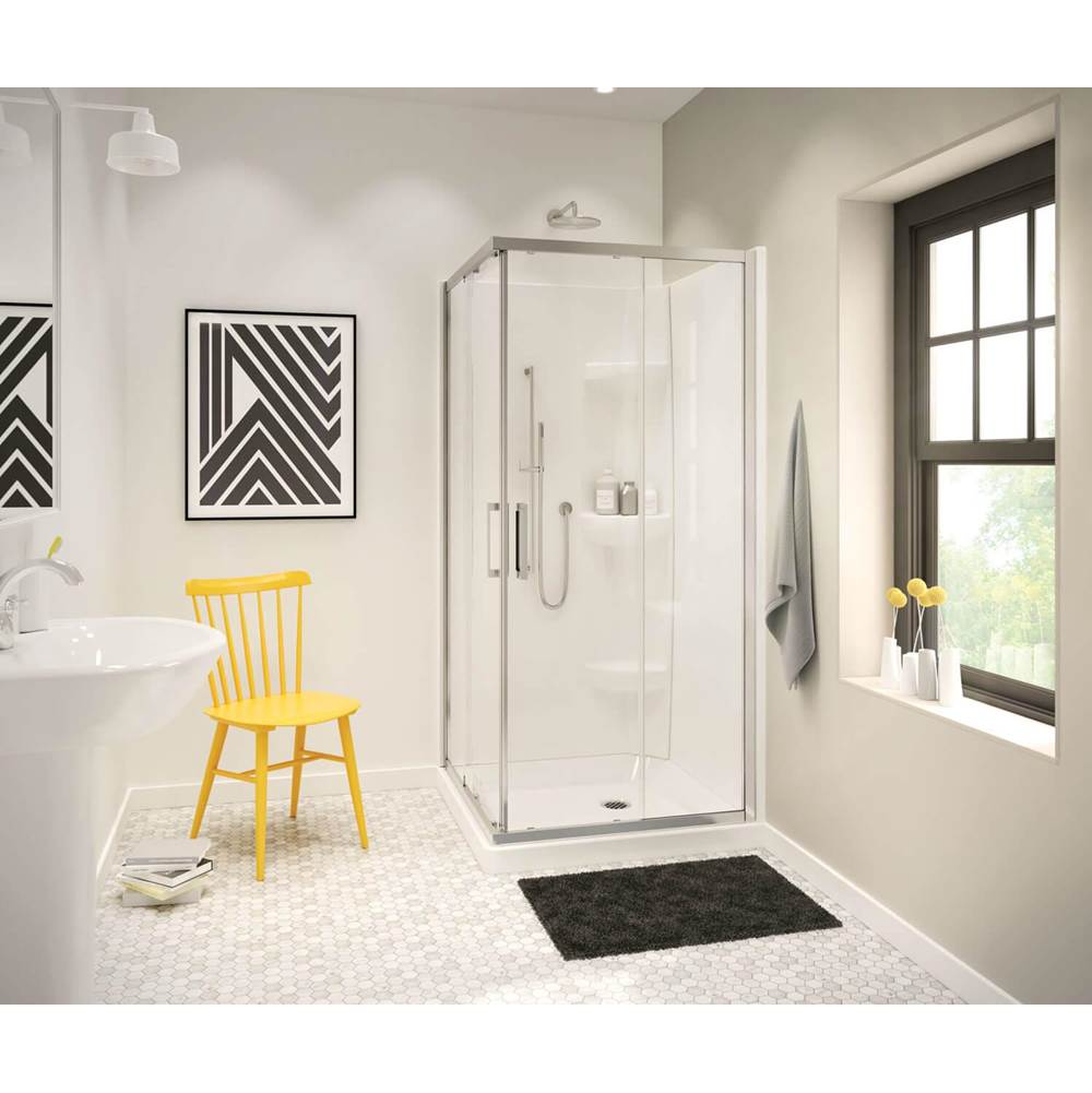 SPS Companies, Inc.MaaxSquare Base 32 3 in. 32 x 32 Acrylic Corner Left or Right Shower Base with Corner Drain in White