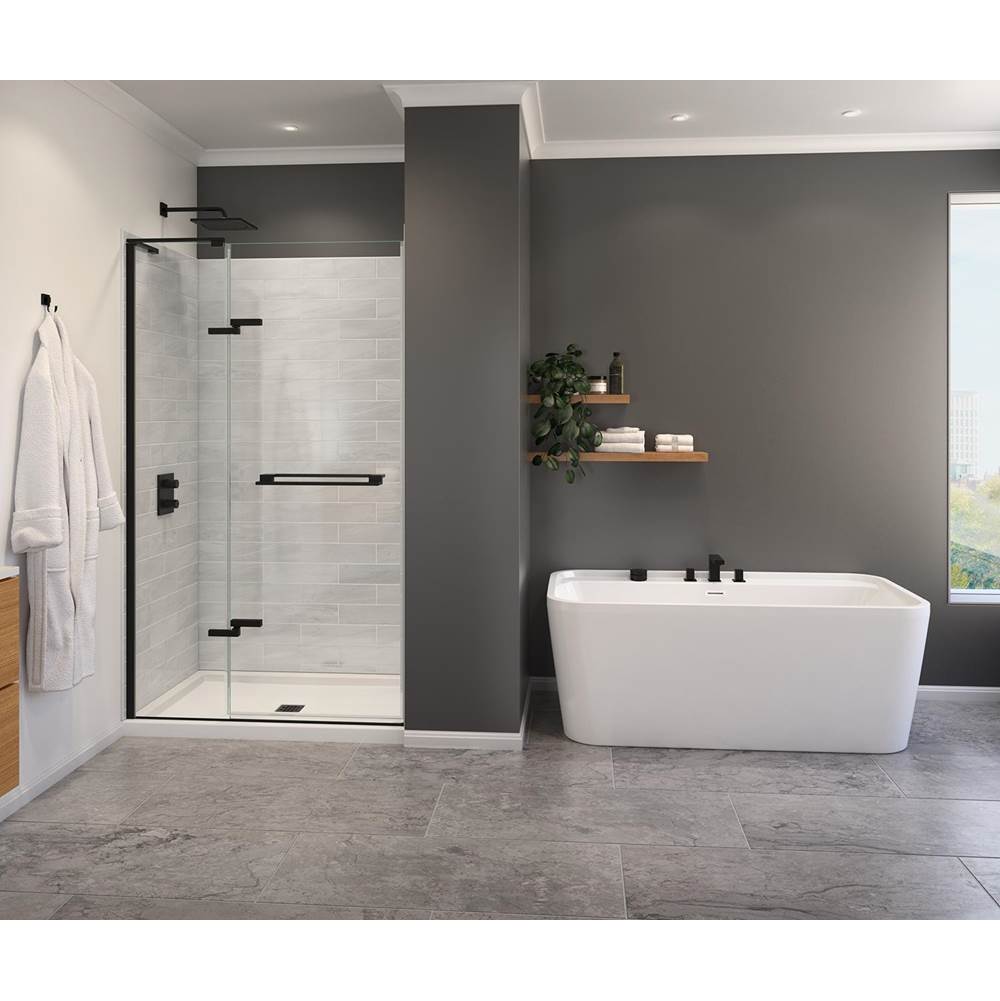 SPS Companies, Inc.MaaxCapella 78 44-47 x 78 in. 8 mm Pivot Shower Door for Alcove Installation with GlassShield® glass in Matte Black