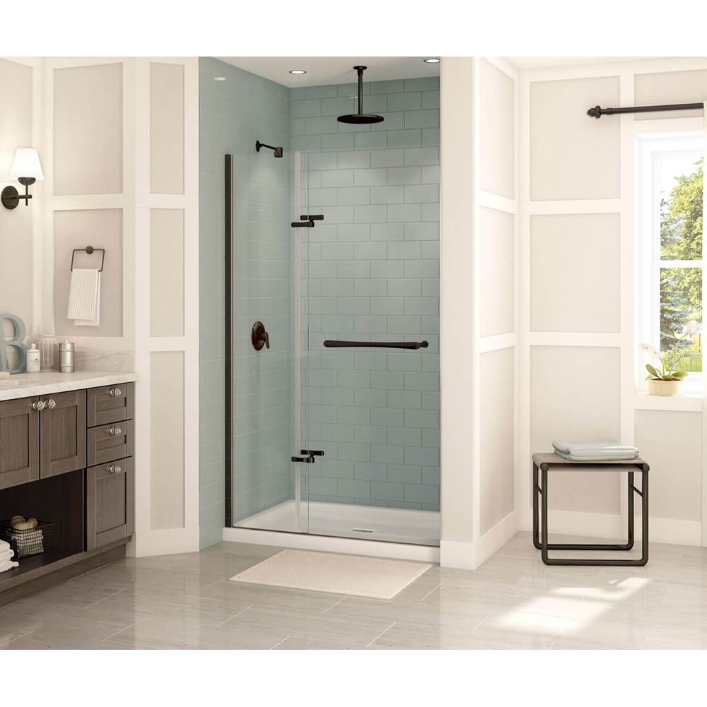 SPS Companies, Inc.MaaxReveal 71 51 1/2-54 1/2 x 71 1/2 in. 8mm Pivot Shower Door for Alcove Installation with Clear glass in Dark Bronze
