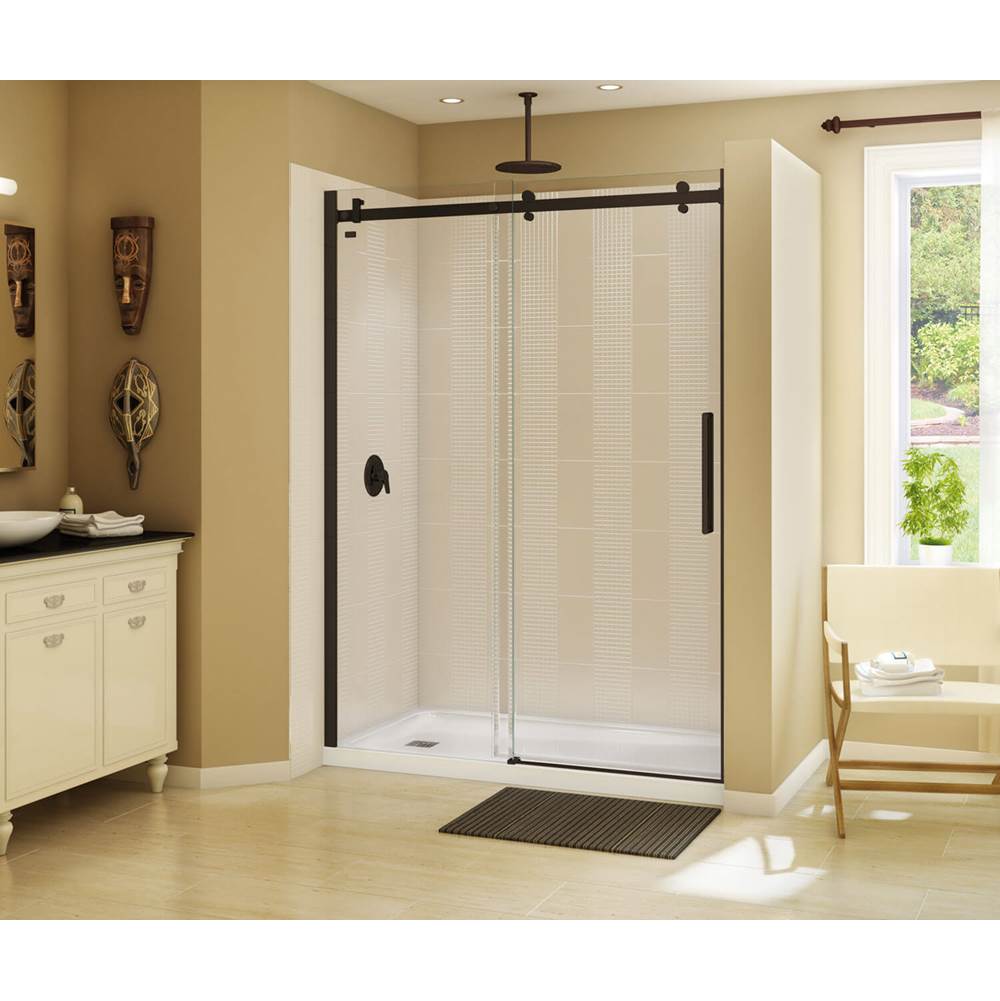 SPS Companies, Inc.MaaxHalo 56 1/2-59 x 78 3/4 in. 8mm Sliding Shower Door for Alcove Installation with Clear glass in Dark Bronze
