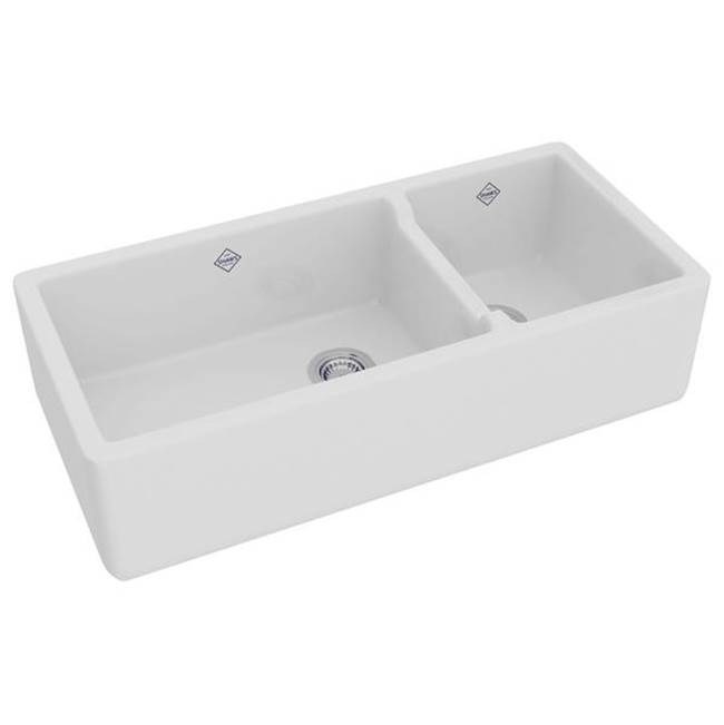 SPS Companies, Inc.RohlLancaster™ 40'' Double Bowl Farmhouse Apron Front Fireclay Kitchen Sink