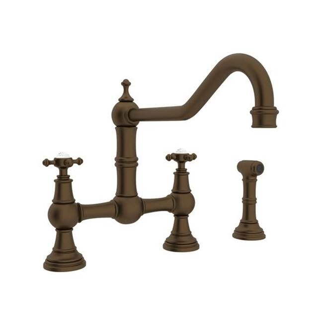 SPS Companies, Inc.RohlEdwardian™ Extended Spout Bridge Kitchen Faucet With Side Spray