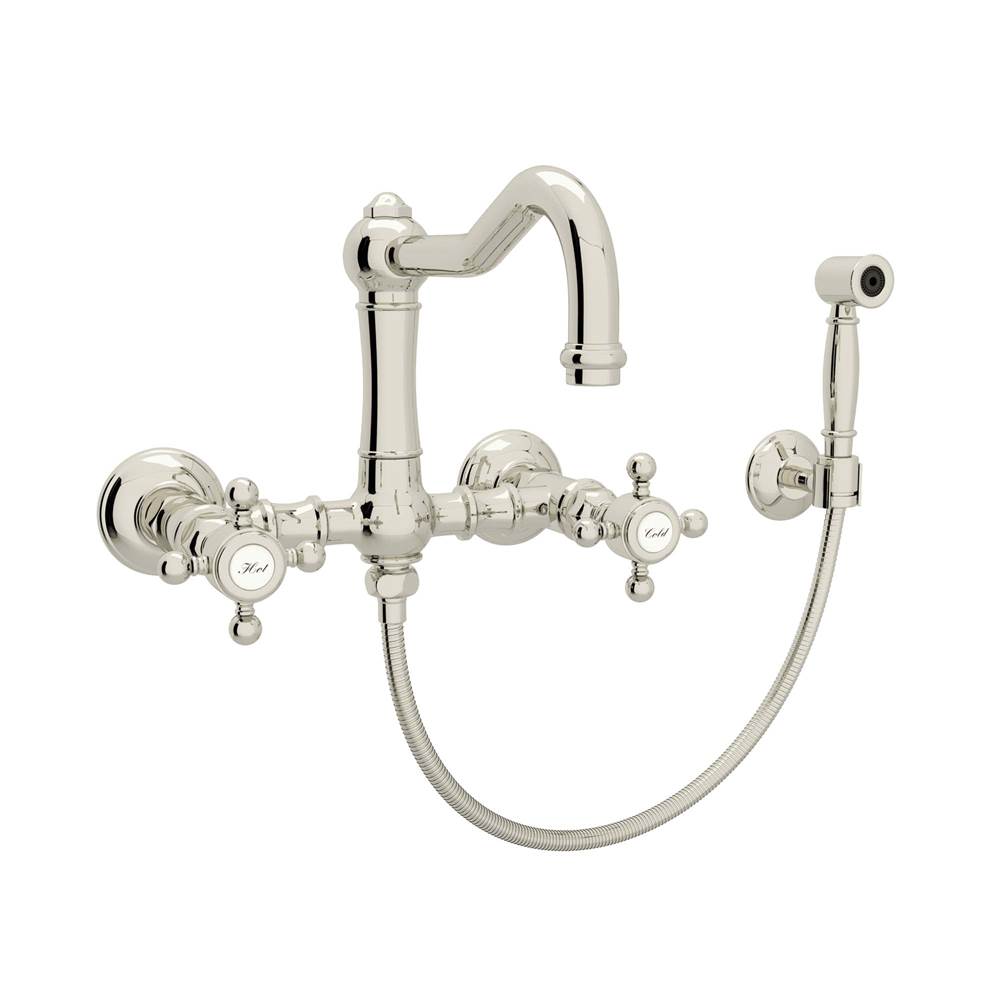 SPS Companies, Inc.RohlAcqui® Wall Mount Bridge Kitchen Faucet With Sidespray And Column Spout