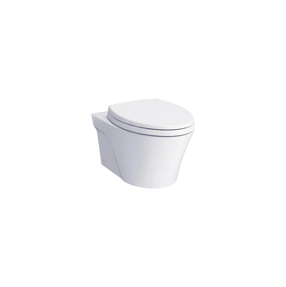 SPS Companies, Inc.TOTOAP Wall-Hung Elongated Toilet and DuoFit® In-Wall 0.9 and 1.28 GPF Tank System with Copper Supply Line, White - less a toilet seat