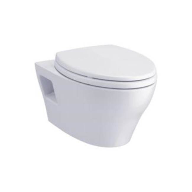 SPS Companies, Inc.TOTOEP Wall-Hung Elongated Toilet and DuoFit® In-Wall 0.9 and 1.28 GPF Tank System with Copper Supply Line, White