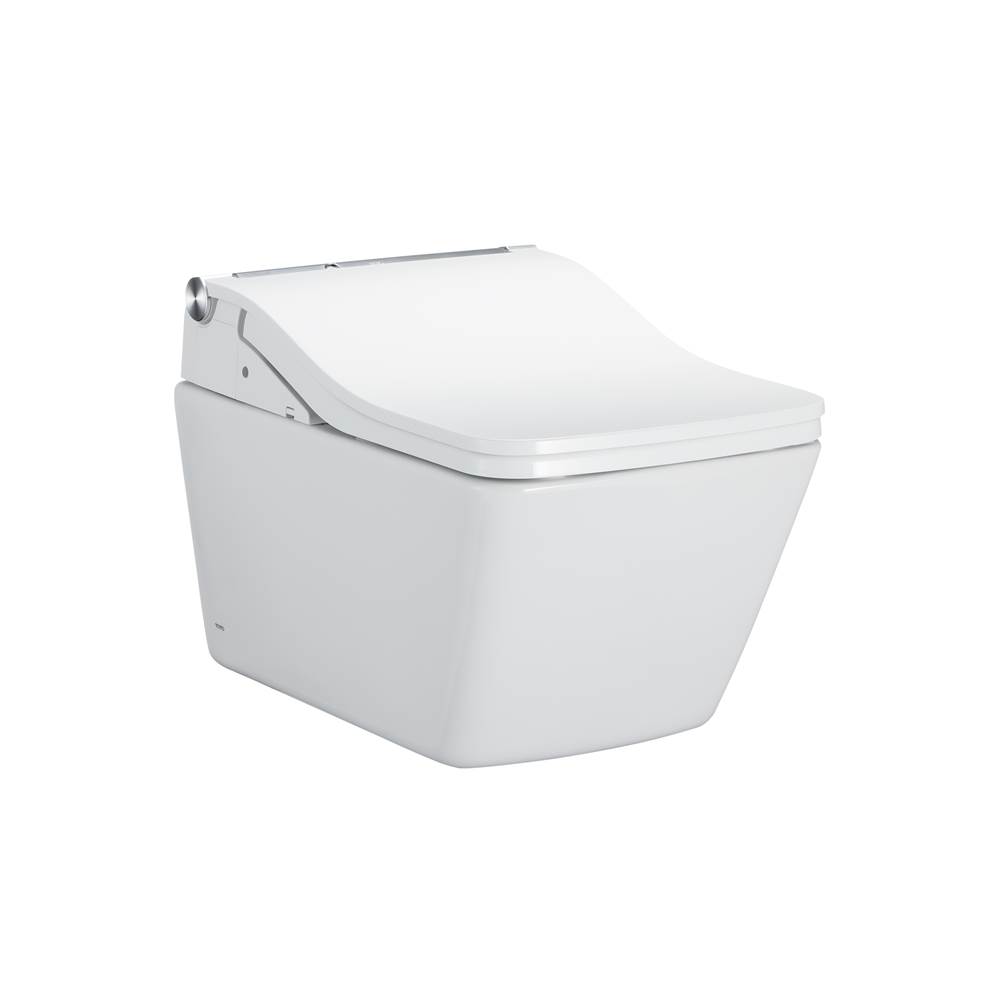 SPS Companies, Inc.TOTOToto® Washlet®+ Sp Wall-Hung Square-Shape Toilet With Sw Bidet Seat And Duofit® In-Wall 1.28 And 0.9 Gpf Dual-Flush Tank System, Matte Silver