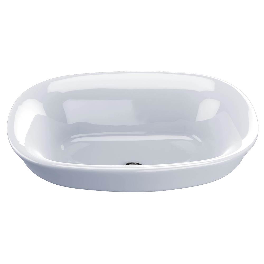 SPS Companies, Inc.TOTOToto® Maris™ Oval Semi-Recessed Vessel Bathroom Sink With Cefiontect, Cotton White