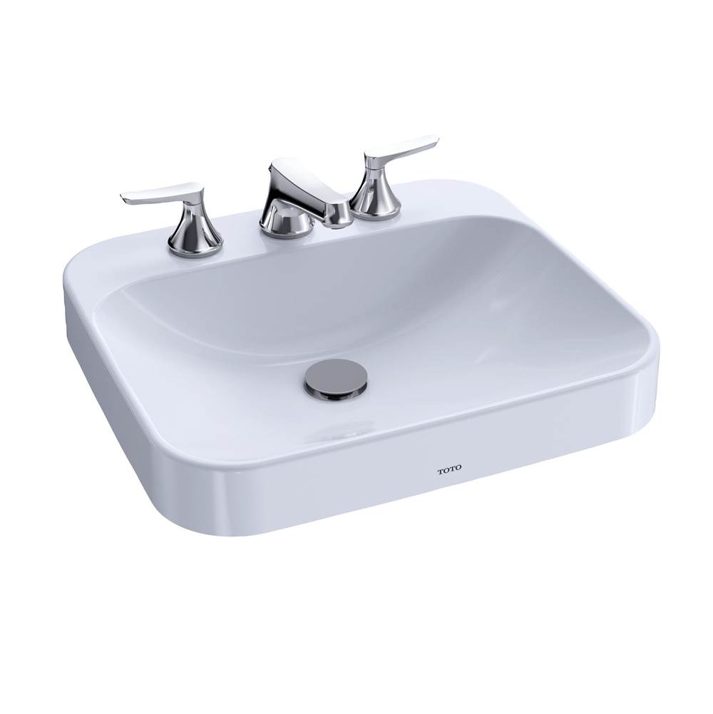 SPS Companies, Inc.TOTOToto® Arvina™ Rectangular 20'' Vessel Bathroom Sink With Cefiontect For 4 Inch Center Faucets, Cotton White