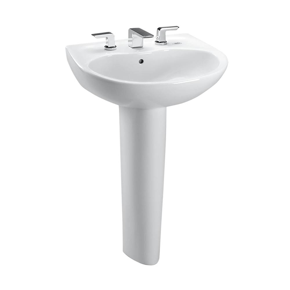 SPS Companies, Inc.TOTOToto® Prominence® Oval Basin Pedestal Bathroom Sink With Cefiontect For 8 Inch Center Faucets, Cotton White