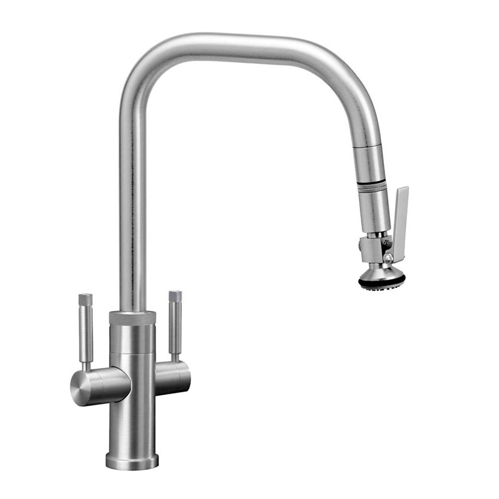 SPS Companies, Inc.WaterstoneFulton Industrial 2 Handle Plp Pulldown Faucet - Angled Spout - Lever Sprayer