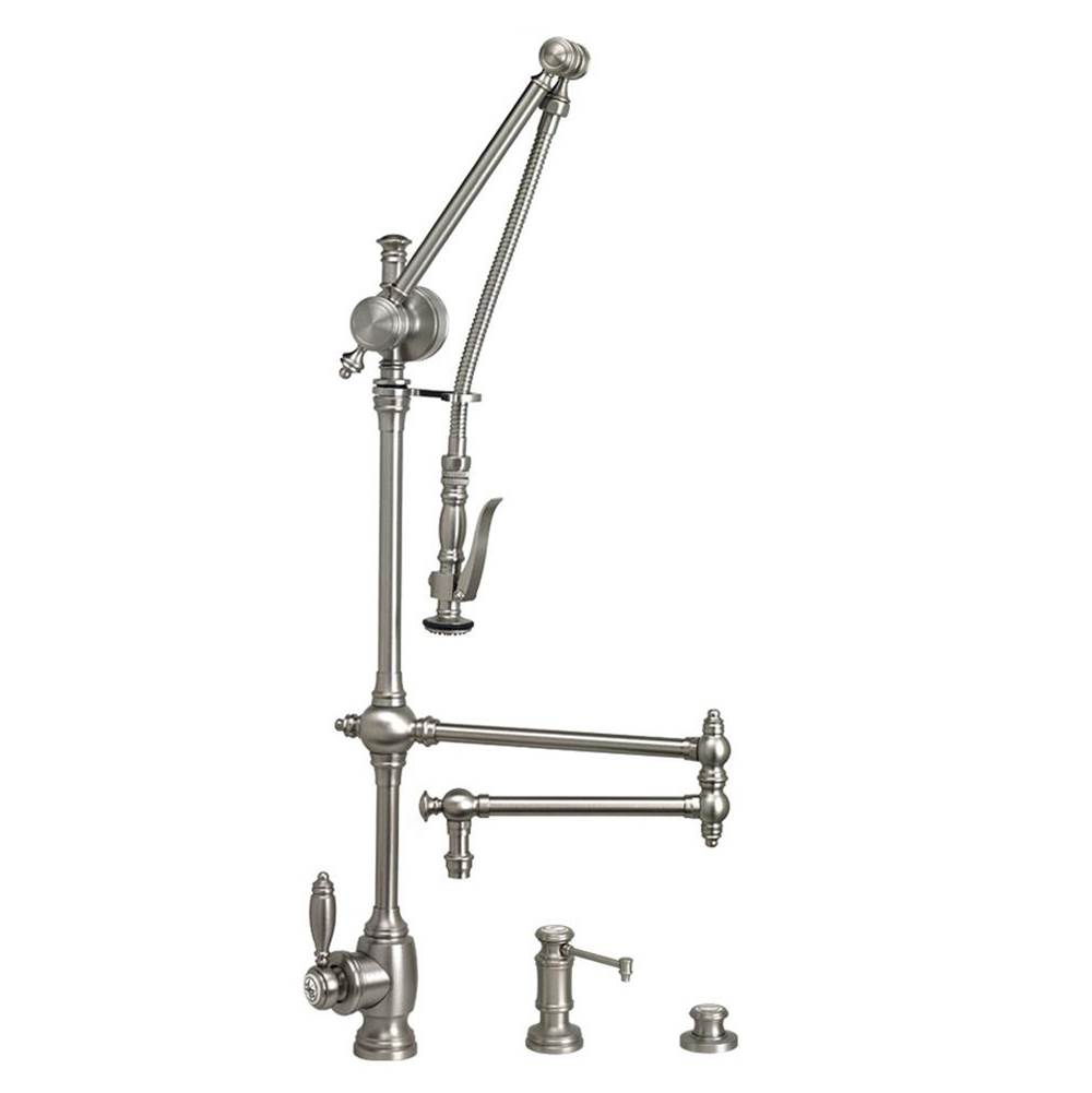 SPS Companies, Inc.WaterstoneWaterstone Traditional Gantry Pulldown Faucet - 18'' Articulated Spout - 3pc. Suite