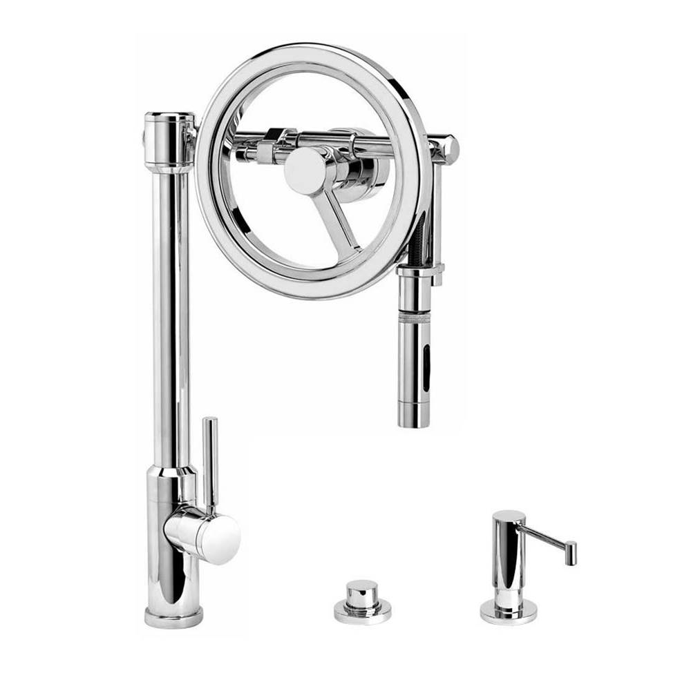 SPS Companies, Inc.WaterstoneWaterstone Endeavor Wheel Pulldown Faucet - Toggle Sprayer - 3pc. Suite