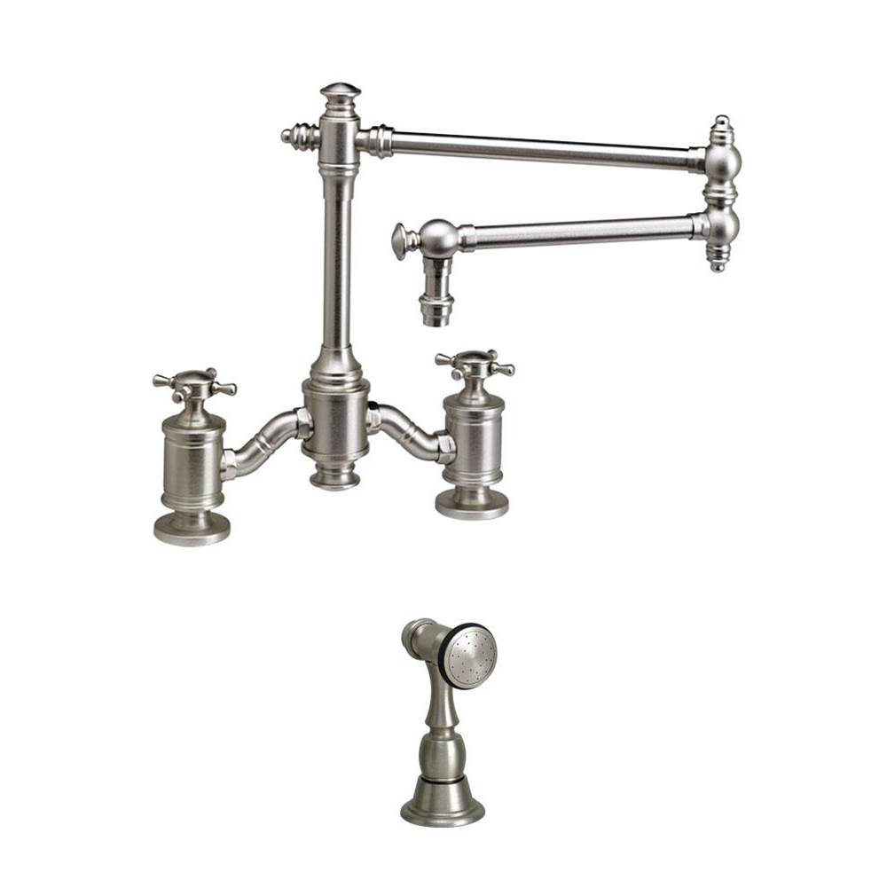 SPS Companies, Inc.WaterstoneWaterstone Towson Bridge Faucet - 18'' Articulated Spout - Cross Handles w/ Side Spray