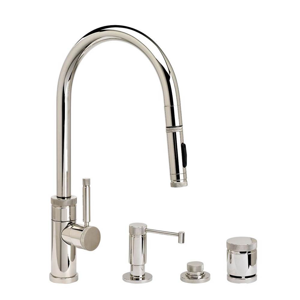 SPS Companies, Inc.WaterstoneWaterstone Industrial PLP Pulldown Faucet - Toggle Sprayer - Angled Spout - 4pc. Suite