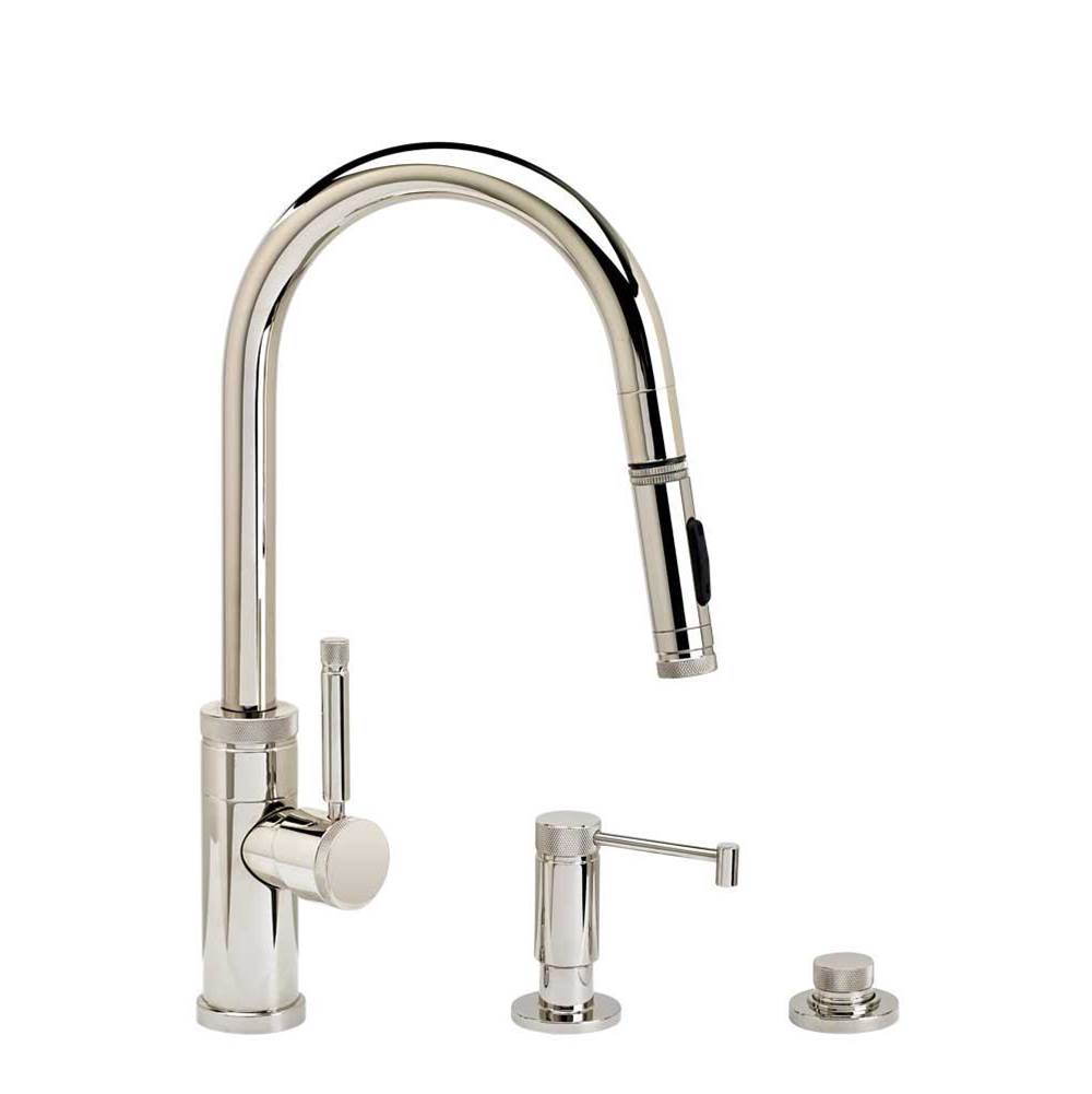 SPS Companies, Inc.WaterstoneWaterstone Industrial Prep Size PLP Pulldown Faucet - Toggle Sprayer - Angled Spout - 3pc. Suite