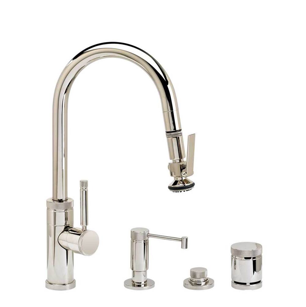 SPS Companies, Inc.WaterstoneWaterstone Industrial Prep Size PLP Pulldown Faucet - Lever Sprayer - Angled Spout - 4pc. Suite