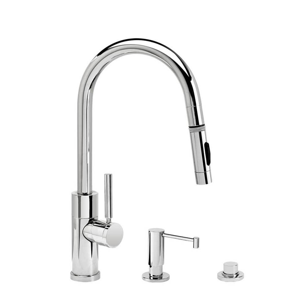 SPS Companies, Inc.WaterstoneWaterstone Modern Prep Size PLP Pulldown Faucet - Toggle Sprayer - Angled Spout - 3pc. Suite